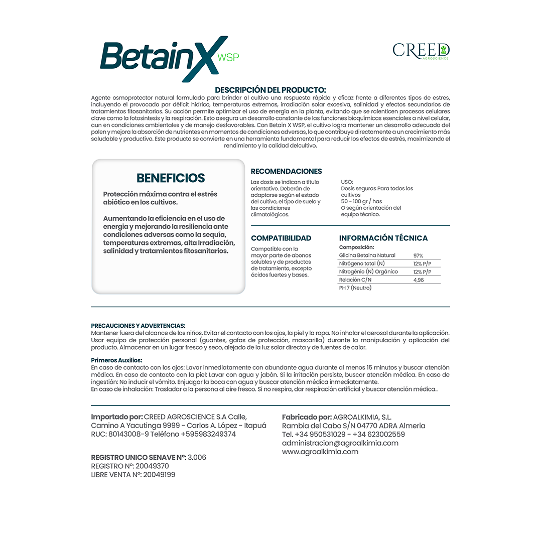 BetainX Texto